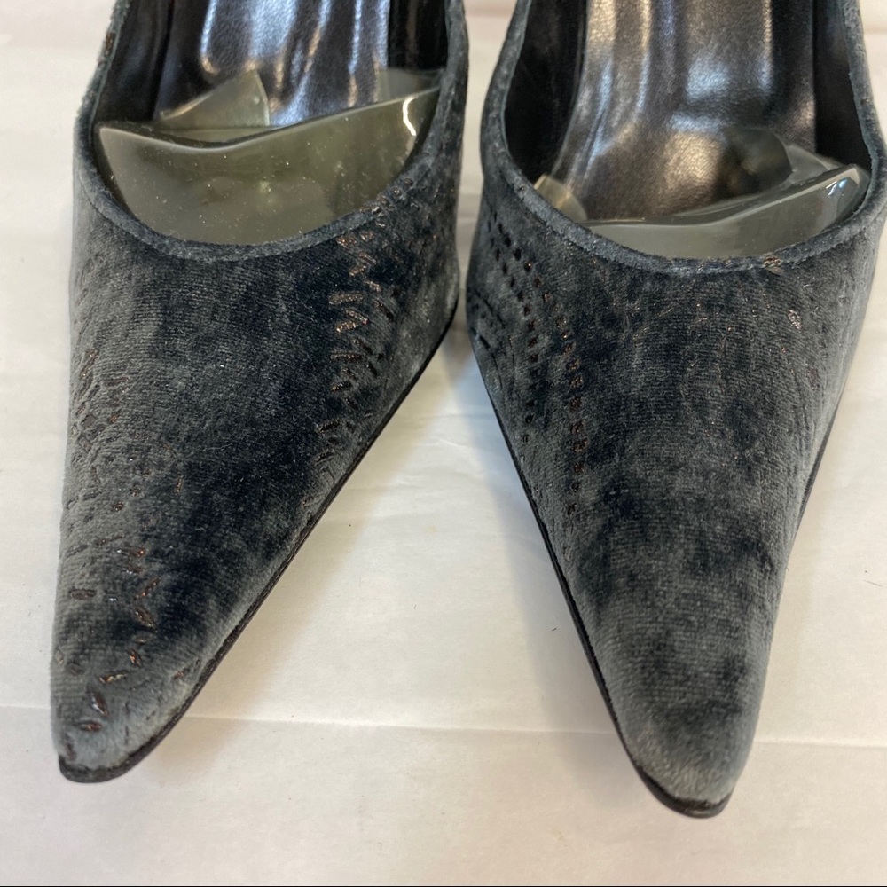 Furla Velvet Gray/Blue Pointy Toe Pumps - Picture 6 of 10
